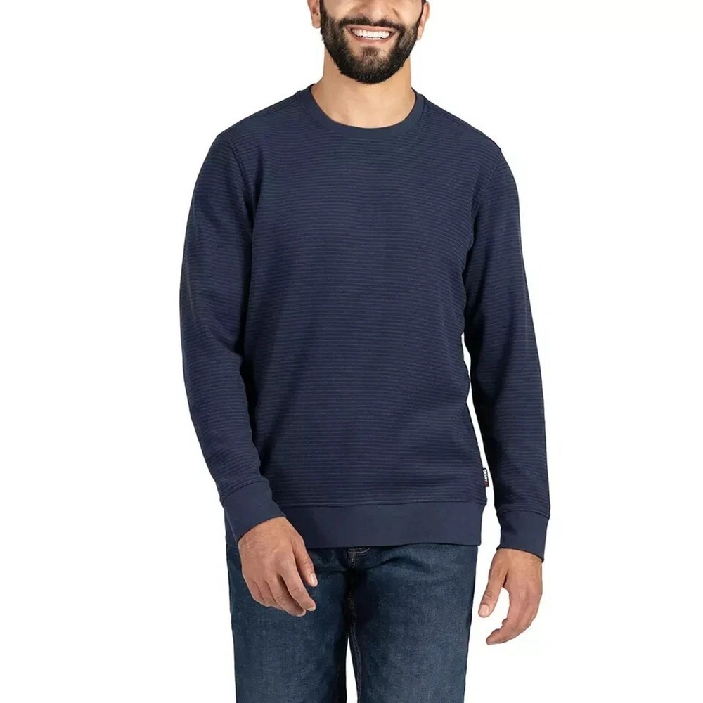 Gerry Men's Stretch Textured Fleece Crew Pullover, Blue, Size: Small, NWT